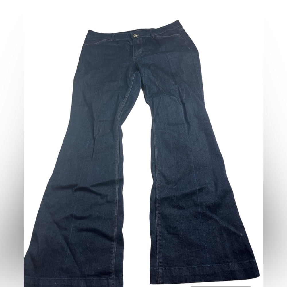 WHBM The Skinny Flare Dark Wash Size 10 Short